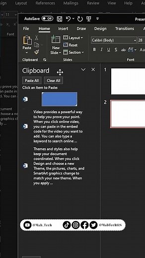Word | Clipboard استخدام حافظة النسخ
