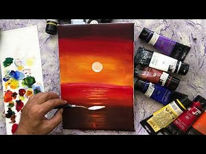 "Acrylic Sun Painting for Beginners | Easy Step-by-Step Tutorial"