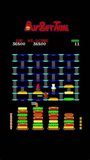 BurgerTime 4 – Classic Arcade Gameplay#shorts
