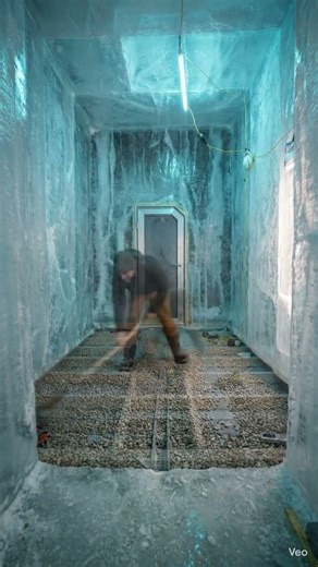 I TURNED A GIANT ICE BLOCK INTO A HIDDEN ROOM 😱 #bunker #diy