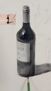 Charcoal drawing by artist Jing Tian (Douyin) — a realistic still life study of a wine bottle rendered with rich tonal depth and precise shading. The artist masterfully captures the play of light, shadow, and reflection, showcasing refined control over charcoal texture and value contrast. Artist: Jing Tian (Douyin) #charcoaldrawing #realismart #stilllifeart #fineart #monochromeart #charcoalart | Charcoal Masters