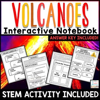 Volcanoes Interactive Notebook | Parts of a Volcano | Volcano Information Facts