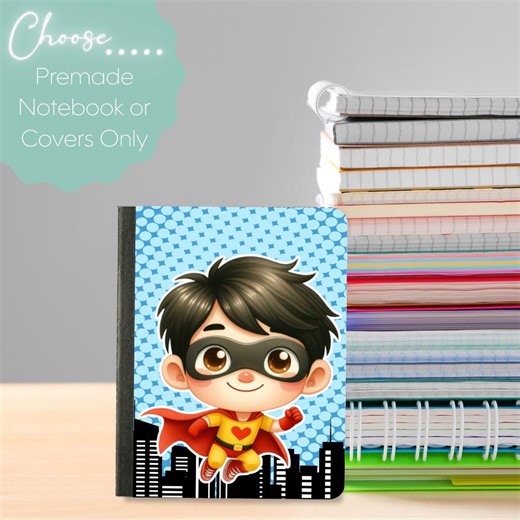 Super Hero Mini Composition Notebook & Covers, School Supplies, Back to School Supplies, Customized Notebook - Etsy