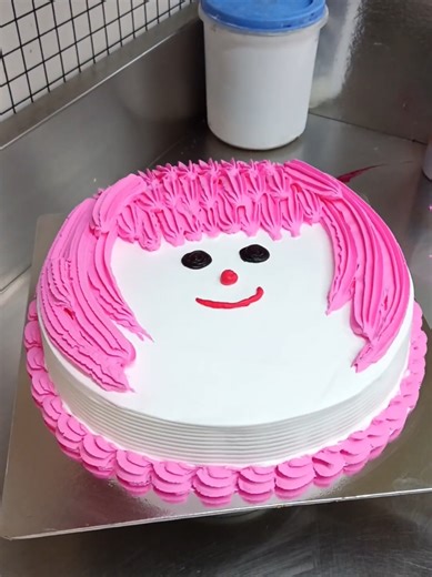 baby girl cute face cake easy design tutorial