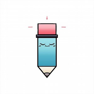 cute gradient shaded cartoon of a pencil