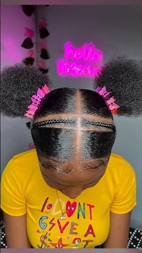 Sleek braided space bun natural hairstyle tutorial 💕🛍️