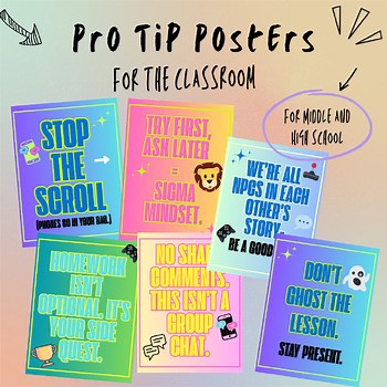 Positive Vibes Classroom Posters | Rules/ Expectations for Middle & High School