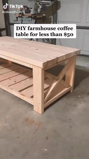 1.5K views | Part 1- Easy DIY Farmhouse coffee table for less than $50. #DIY #easyDIY #oklahomacheck #fyp | Nik and Liv DIY | Facebook