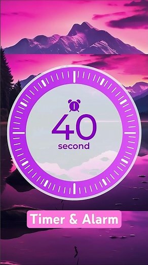 00:40s 🔔 40 Second TIMER with Tick Tock Sound Every Second and Alarm for 10s - No Loop