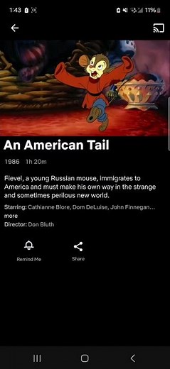I can't find an american tail on netflix