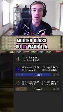 Actual XP Rates for Superglass Make in OSRS #Shorts #shortsfeed #osrs #gaming #gamer #runescape