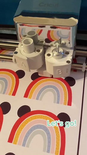 My first attempt at using my Cricut machine! Make some rainbow stickers with me 🌈✨ #cricut #fyp #disney #smallshopowner #smallshop