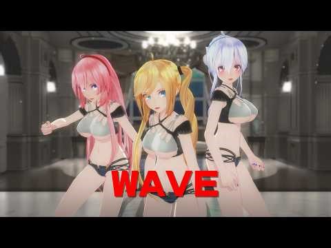 【MMD】WAVE ／ Haku,Lily & Luka【4K/60fps】