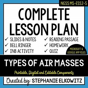 MS-ESS2-5 Types of Air Masses Lesson | Printable & Digital