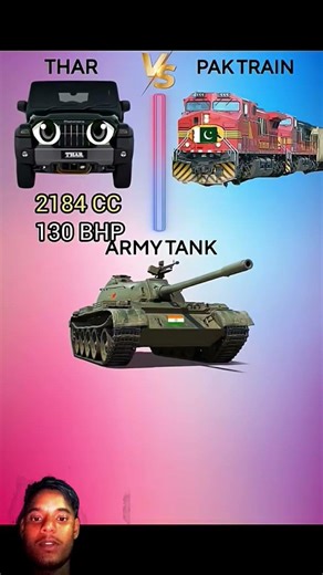 Indian Army Tank & Thar 🆚 Pakistani Train 🚂 #shorts #100kvews #100ksubscribers #viralshort