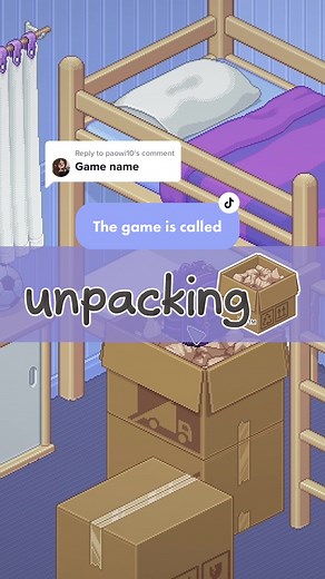 Replying to @paowi10 Answering our number one question! The name of the game is Unpacking (it’s our @ 😭) and the link in our bio shows you all the places it’s available! #unpackinggame #wholesomegames #cozygames #unpacking