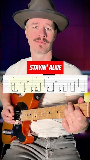 Stayin' Alive Bee Gees Guitar Tutorial #guitar #tutorial