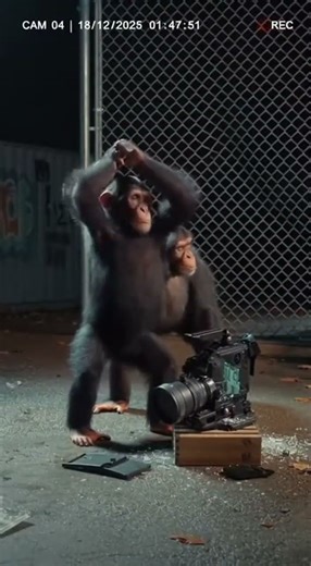 Disturbing Motion Behind A Baby Chimpanzee Has Viewers Scared