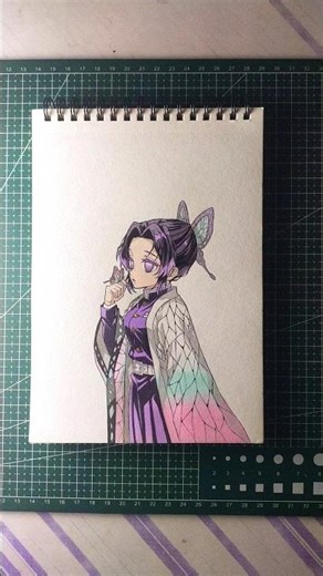 Drawing Shinobu Kocho 🦋 Insect Hashira ✨ Demon Slayer 🔥 #shorts #drawing