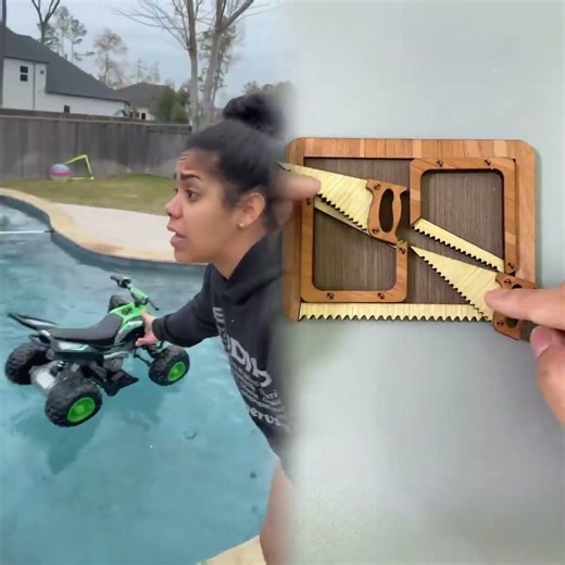 Mom and dad catch son pushing four wheeler into pool then this happens #shorts