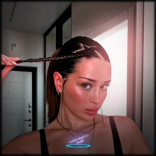 ✨ The Easiest Braided Ponytail Hairstyle You Need to Try! 😍 #HairHack