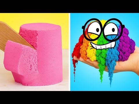🏖️ Relaxing Kinetic Sand with Slick Slime Sam 🎨 | Colorful Sand Painting