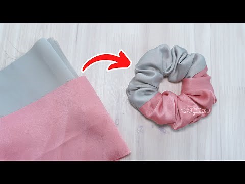 2-COLOR Scrunchies for BEGINNERS 😍 How to Make Silk Hair Scrunchies for Beginners