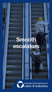 2.5K views | L&I's Elevator Program wishes you safe travels this holiday shopping  and travel  season. Remember to hold the handrail when riding escalators. #escalatorsafety Some more tips: - Keep loose clothing away from the sides and steps - Take an elevator if you have multiple bags or a heavy bag - Hold the hand of your small child | Washington State Department of Labor & Industries | Facebook