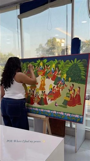 Pichwai Painting 🦚| Rasleela | Art process #pichwai #art #artist