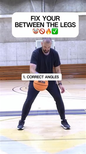 Easy way to learn how to go between the legs!⁠ ⁠ Once you are comfortable, you should focus on mini games where you are forced to use the between the legs dribbles. ⁠ ⁠ This will help you understand how to use it in different situations & naturally, as the move will not always be done in the same robotic pattern. ⁠ ⁠ @jfleckbball⁠ ⁠ #sports #basketball #nba #bball #basketballskills | JFleckBball