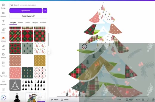 Christmas Patchwork Tree Canva Frame Template, Drag and Drop CANVA Template,editable Sublimation Christmas Tree Coquette Bow Canva Frame - Etsy