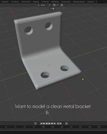 Turn Simple Shapes Into Mechanical Parts 🔩From a Cube To an Industrial Bracket 🔧..#boolean #solidify