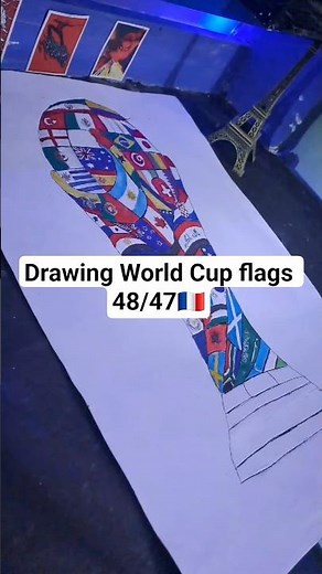Drawing World Cup flags 48/47, France 🇨🇵. Dessiner le drapeau français #draw #worldcup #France #2026
