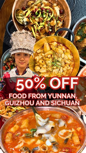 This is Singapore’s first Yun-Gui-Chuan (云贵川) concept — and it just opened at Century Square! Golden Chopsticks 金筷子 is celebrating with a huge 50% OFF your total food bill (drinks not included) on 24–26 Nov & 1–3 Dec 2025, plus GST waived till 3 Dec. Must-tries include the refreshing Passion Fruit Sour Soup Fish, and the comforting Braised Chicken with Mashed Potato, a homely Yunnan dish perfect with fragrant Wuchang Rice. Don’t miss their Crispy Rice with Rose Pickled Mustard & Pork and Stir-fr