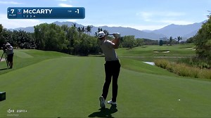Matt McCarty drives the green to set up eagle at Mexico Open