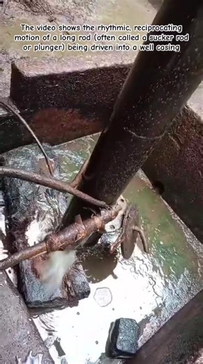 Rhythmic Gush: Deep Well Plunger Pump in Action