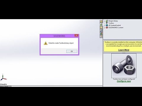 How to solve the problem failed to create solidworks toolbox library