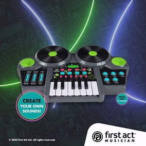 First Act Discovery Musician DJ Mixer, ASMR Generator - Create Custom Beats, Remix Sounds, Add Drums, and Scratch Like A DJ! - Great for Beginners, Makes Learning to Music Easy and Fun