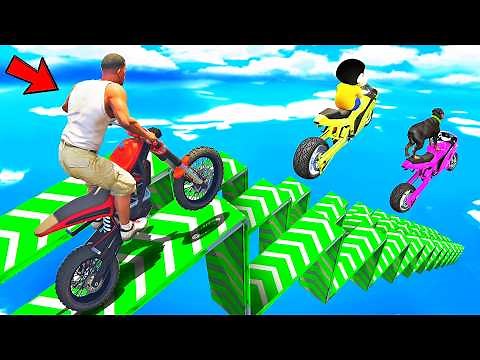 SHINCHAN AND FRANKLIN TRIED THE IMPOSSIBLE TRIPLE SPEED BOOSTER STAIR PARKOUR CHALLENGE GTA 5