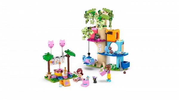 LEGO Friends Cat Birthday Party & Tree House Building Toy - Pretend Play Building Blocks W/ Cat Toys & 2 Minidolls - Creative Storytelling Kids Toy for Girls and Boys, 9 - Birthday Gift Idea- 42666