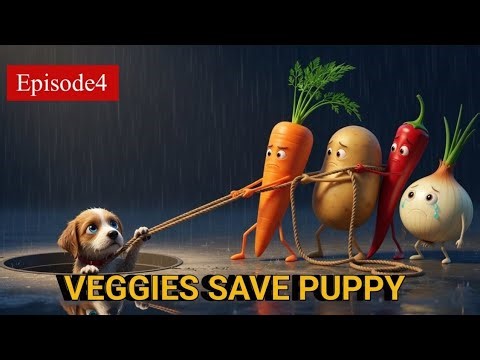 Veggies save the puppy's life | 3D veggies story | episode 4 3D veggies