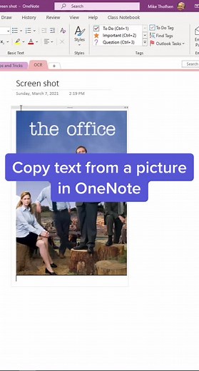 Copy text from a picture in #OneNote #office #officetips #techtips #edutok #techtok #teachertechtips #tiktokteachers