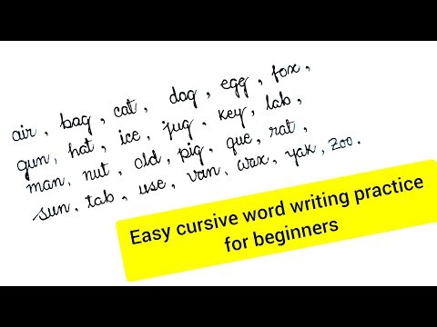 Easy cursive writing practice for beginners | only words practice 