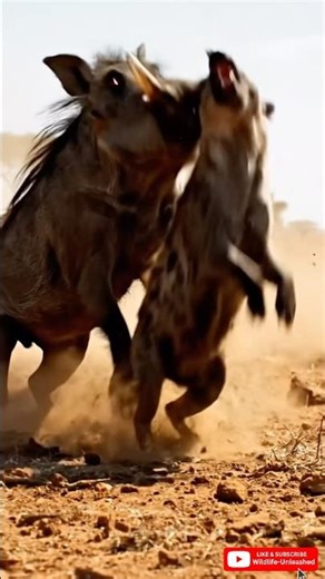 Hyena Digs Wrong Burrow — Warthog Explodes Out