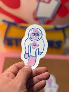 Beep (or Boop) Full Body | Martian Sticker | Alien Sticker | Cartoon Alien Martian Sticker | Space Cosmic Interstellar | Cartoon Art | Art | - Etsy