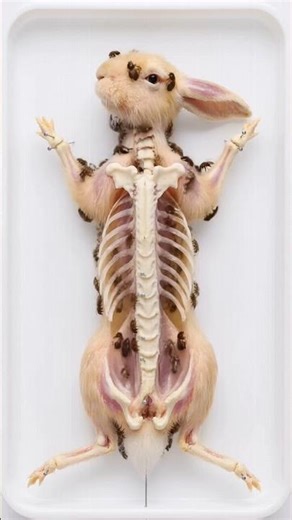 500 Beetles Clean a Rabbit Skeleton 😳 | Time-Lapse Osteology Experiment #viral #shorts