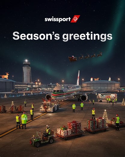Swissport on Instagram: "As we wrap up another fantastic year, we’d like to say a big thank you to our 65,000 colleagues, customers, and airport partners around the world. Across almost 300 airports in 45 countries, our teams have worked side by side to deliver safe and reliable services across ground operations, air cargo, and hospitality, keeping journeys and supply chains moving smoothly all year long. Season’s greetings and best wishes for the New Year from all of us at Swissport. ✈️"