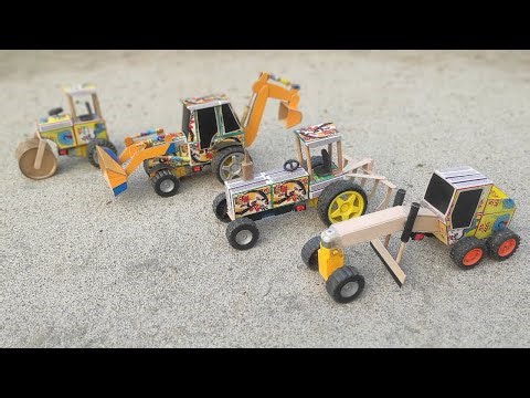 Diy tractor mini Bulldozer to making concrete road | Construction Vehicles, Road Roller