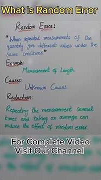 What is Random Error || Random Error || @BeyondNewton