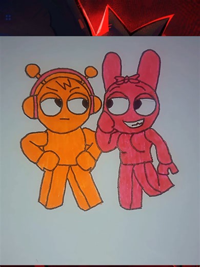 Drawing Sprunki Oren and Pinki Together